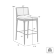 Tobias Wood Counter Height Kitchen Bar Stool in Amber/White Boucle - Set of 4