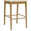 Tobias Wood Bar Height Kitchen Bar Stool in Amber with White Boucle - Set of 2
