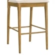 Tobias Wood Bar Height Kitchen Bar Stool in Amber with White Boucle - Set of 4