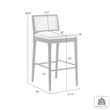 Tobias Wood Bar Height Kitchen Bar Stool in Amber with White Boucle - Set of 4