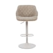 Toby Adjustable Swivel Barstool in Ivory/Vintage Taupe Seat/Pale Wood Accents