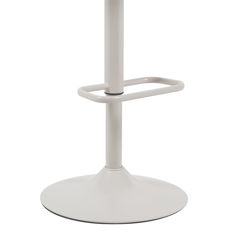 Toby Adjustable Swivel Barstool in Ivory/Vintage Taupe Seat/Pale Wood Accents