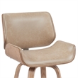 Tyler Counter Height Swivel Bar Stool in White Wash Wood/Brown Seat- Set of 3