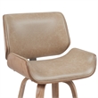 Tyler Swivel Bar Stool with White Wash Wood and Vintage Brown Upholstery
