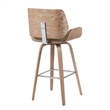 Tyler Swivel Bar Stool with White Wash Wood/Vintage Brown Upholstery- Set of 3