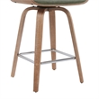 Tyler Counter Height Swivel Bar Stool in White Wash Wood/Green Seat- Set of 2