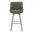 Tyler Swivel Bar Stool with White Wash Wood & Vintage Green Upholstery- Set of 3