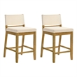 Yaneli Counter Height Bar Stool in Amber Glow with White Fabric Seat - Set of 2