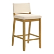 Yaneli Bar Height Bar Stool in Amber Glow with White Fabric Seat - Set of 2