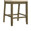 Yaneli Natural Wood Counter Height Bar Stool in Putty Brown/White Fabric Seat