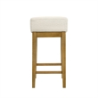 Annikah Wood Counter Height Kitchen Bar Stool in Amber with White Boucle Seat