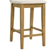 Annikah Wood Counter Height Kitchen Bar Stool in Amber with White Boucle Seat