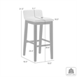Annikah Wood Counter Height Kitchen Bar Stool in Amber with White Boucle Seat