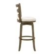 Melindra Swivel Wood Bar Height Kitchen Bar Stool -Putty Brown/White Boucle Seat