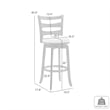 Melindra Swivel Wood Bar Height Kitchen Bar Stool -Putty Brown/White Boucle Seat