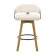 Callah Bar Height Bar Stool in Amber Glow/White Boucle Fabric Seat - Set of 2