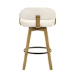 Callah Bar Height Bar Stool in Amber Glow/White Boucle Fabric Seat - Set of 2