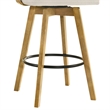 Callah Bar Height Bar Stool in Amber Glow/White Boucle Fabric Seat - Set of 2