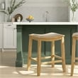 Iyani Wood Counter Height Kitchen Bar Stool in Amber Glow/Twilight Taupe Seat