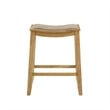 Iyani Wood Counter Height Kitchen Bar Stool in Amber Glow/Twilight Taupe Seat