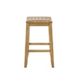 Iyani Wood Counter Height Kitchen Bar Stool in Amber Glow/Twilight Taupe Seat