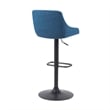 Anibal Modern Adjustable Swivel Barstool in Black Metal with Blue Seat
