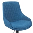 Anibal Modern Adjustable Swivel Barstool in Black Metal with Blue Seat