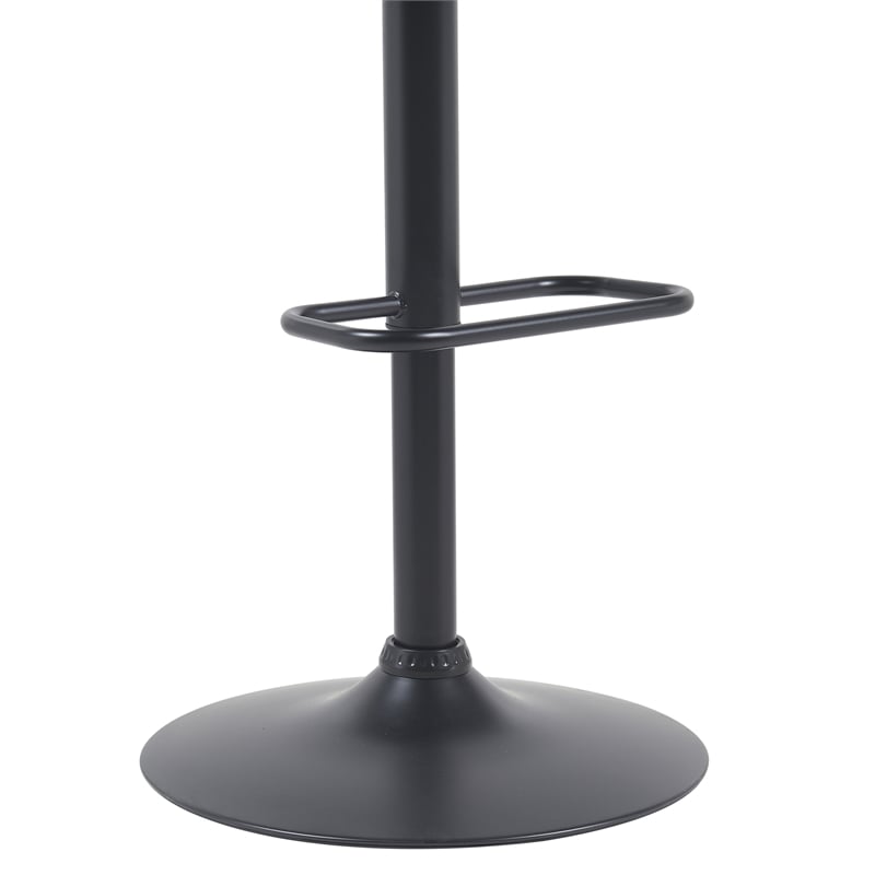 Anibal Modern Adjustable Swivel Barstool in Black Metal with Blue Seat