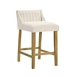 Fauna Wood Counter Height Bar Stool in Amber Glow/White Boucle Seat - Set of 3