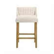 Fauna Wood Counter Height Bar Stool in Amber Glow/White Boucle Seat - Set of 3