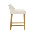 Fauna Wood Counter Height Bar Stool in Amber Glow/White Boucle Seat - Set of 3
