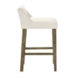 Fauna Wood Bar Height Bar Stool in Putty Brown with White Boucle Seat - Set of 3