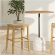 Iyani Wood Bar Height Kitchen Bar Stool in Amber Glow/Twilight Taupe Seat