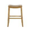 Iyani Wood Bar Height Kitchen Bar Stool in Amber Glow/Twilight Taupe Seat