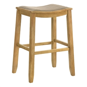 Iyani Wood Bar Height Kitchen Bar Stool in Amber Glow/Twilight Taupe Seat