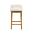 Annikah Wood Counter Height Bar Stool in Amber Glow/White Boucle Seat - Set of 3