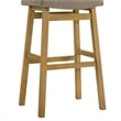 Lenon Wood Bar Height Bar Stool in Amber Glow with Taupe Fabric Seat - Set of 4