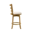 Melindra Swivel Wood Counter Height Bar Stool in Amber/White Boucle- Set of 3