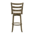 Melindra Swivel Wood Bar Height Bar Stool in Putty Brown/White Seat - Set of 3