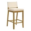 Yaneli Bar Height Bar Stool in Amber Glow with White Fabric Seat - Set of 3
