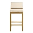 Yaneli Bar Height Bar Stool in Amber Glow with White Fabric Seat - Set of 3
