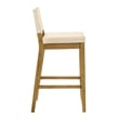 Yaneli Bar Height Bar Stool in Amber Glow with White Fabric Seat - Set of 3
