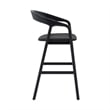 Apache Black Oak Wood and Faux Leather Counter Stool
