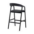 Apache Black Oak Wood and Faux Leather Counter Stool