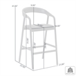 Apache Black Oak Wood and Faux Leather Bar Stool