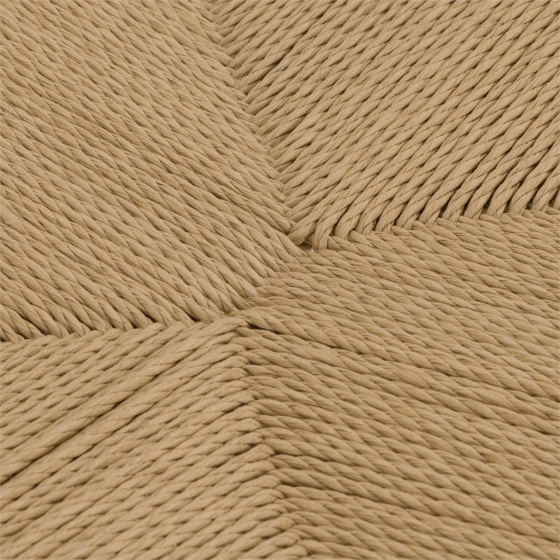 Erie Woven Paper Cord and Oak Wood Bar Stool