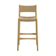 Erie Woven Paper Cord and Oak Wood Bar Stool