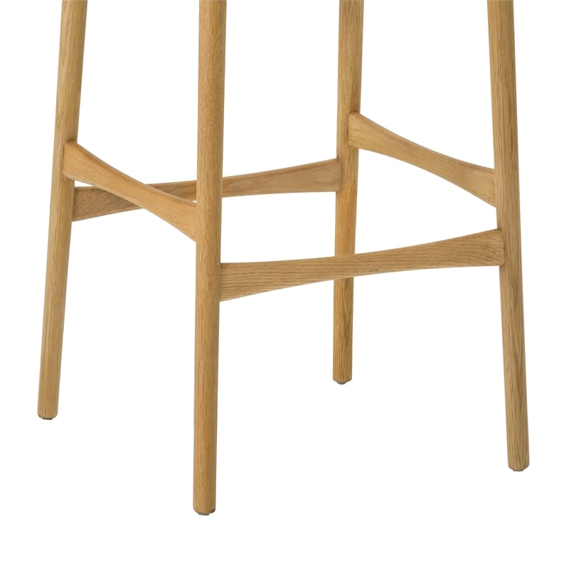 Erie Woven Paper Cord and Oak Wood Bar Stool