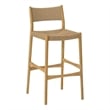 Erie Woven Paper Cord and Oak Wood Bar Stool