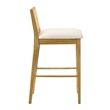Tobias Wood Bar Height Bar Stool in Amber Glow with White Boucle Seat - Set of 3